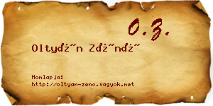 Oltyán Zénó névjegykártya